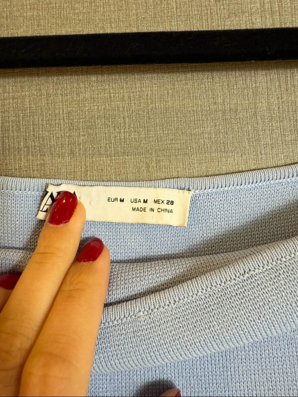 ZARA Baby Blue Bandage Knit Strapless Tube Mini Dress - Picture 6 of 10